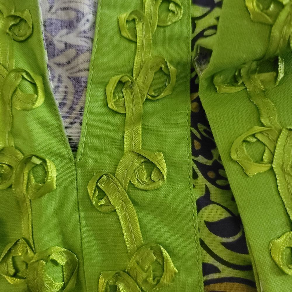 Ecologie Womens L Paisley 100% Linen Tunic Boho Summer Beach Festival Hippie Y2K - Picture 7 of 8